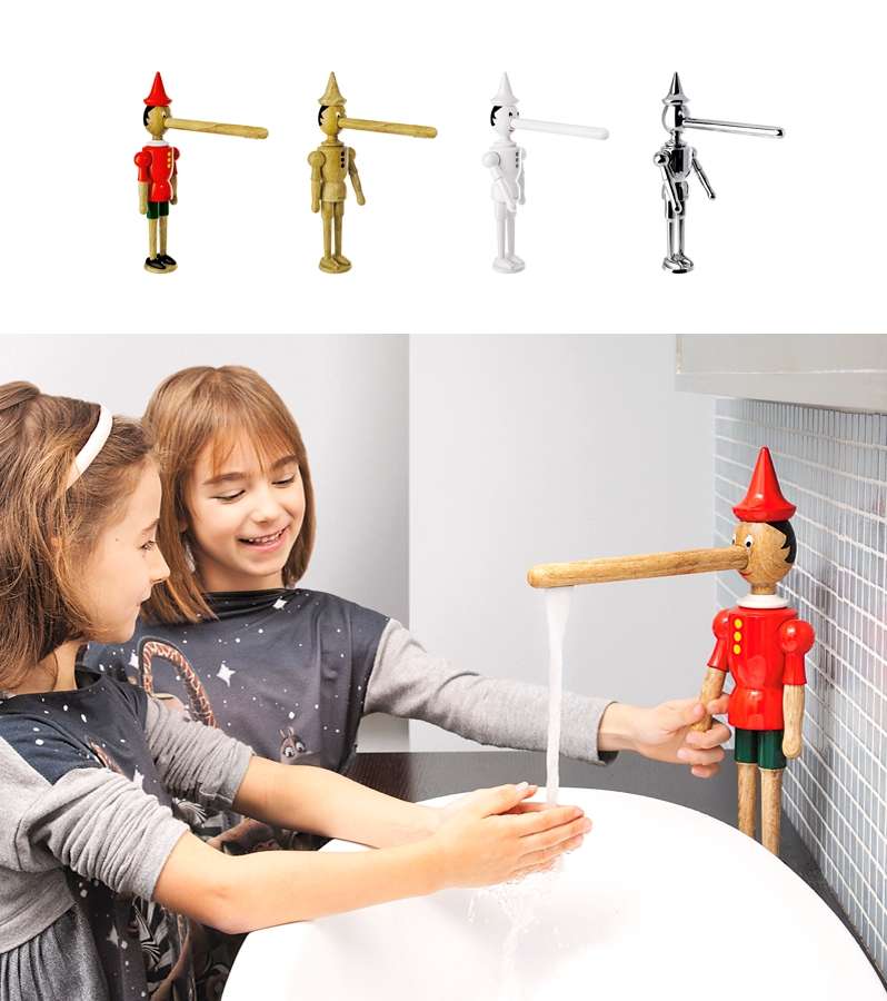 Faucet in shape of Pinocchio