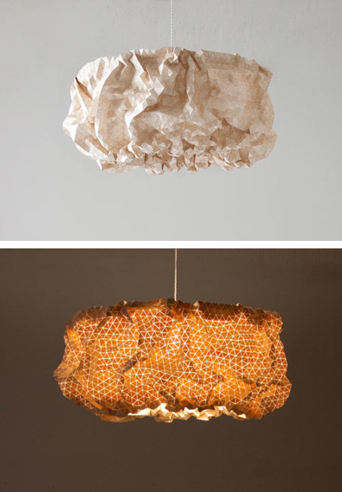 A sculptural shade from an unexpected material – wood!