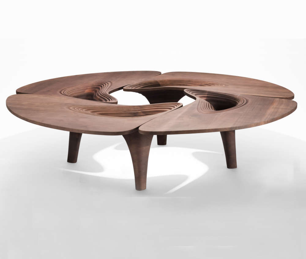 4-piece curvilinear coffee table
