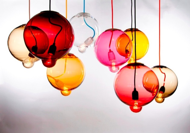 Colorful pendant light fixtures