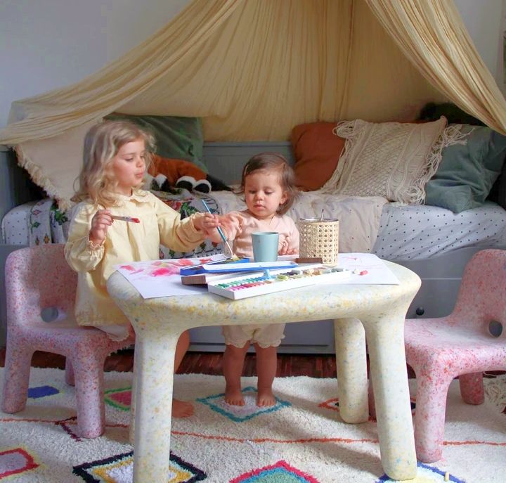 Children's furniture made from recycled old toys
