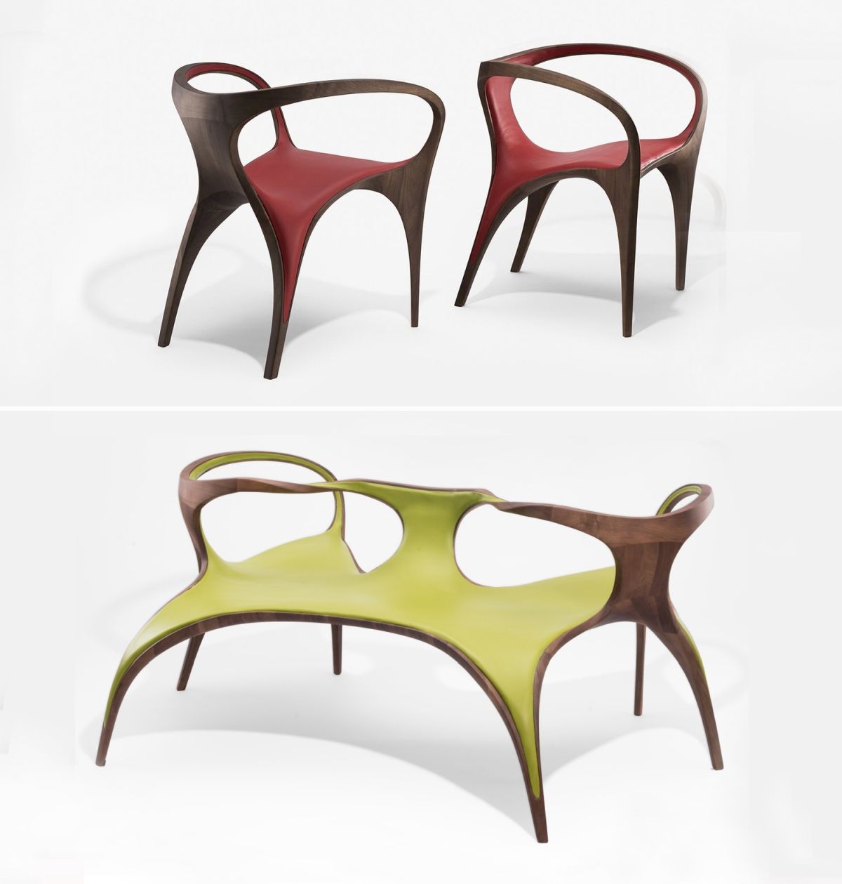 Seating with curvaceous organic lines