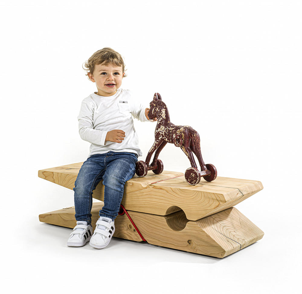 Children's version of the clothespin bench