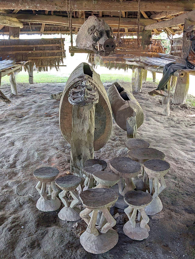 Interior of a Sepik River Village Men's House