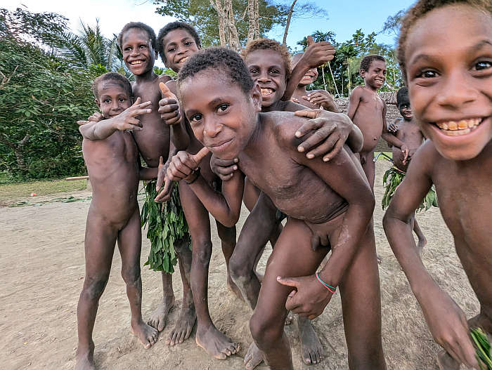 Village kids posing for the camera