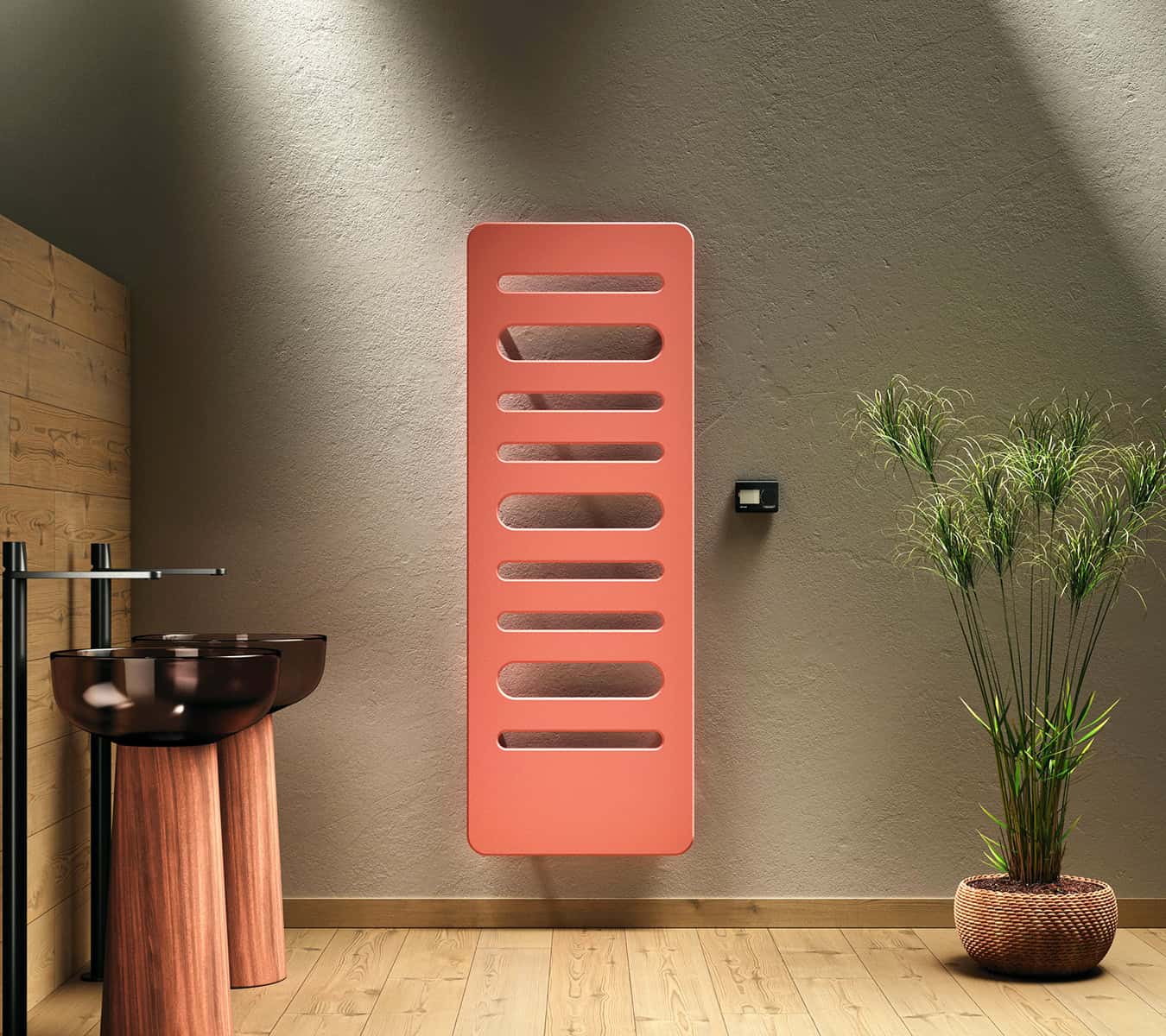 Heater inspired by the automotive car grille.