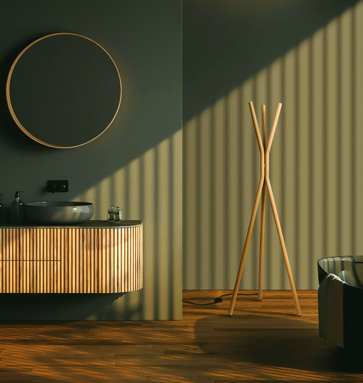 Radiator in form of a stylized tree